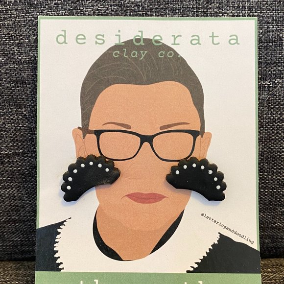 Clay Ruth Bader Ginsburg Earrings - Picture 1 of 2